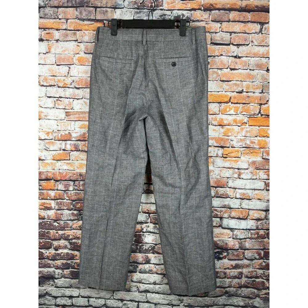Banana Republic Men's Linen Blend Pants Check Pattern 29